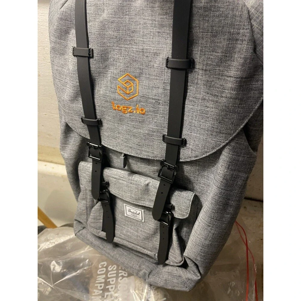 Herschel Little America 25L Laptop Backpack - Logz.io DevOps Tech Swag - GrayNWT